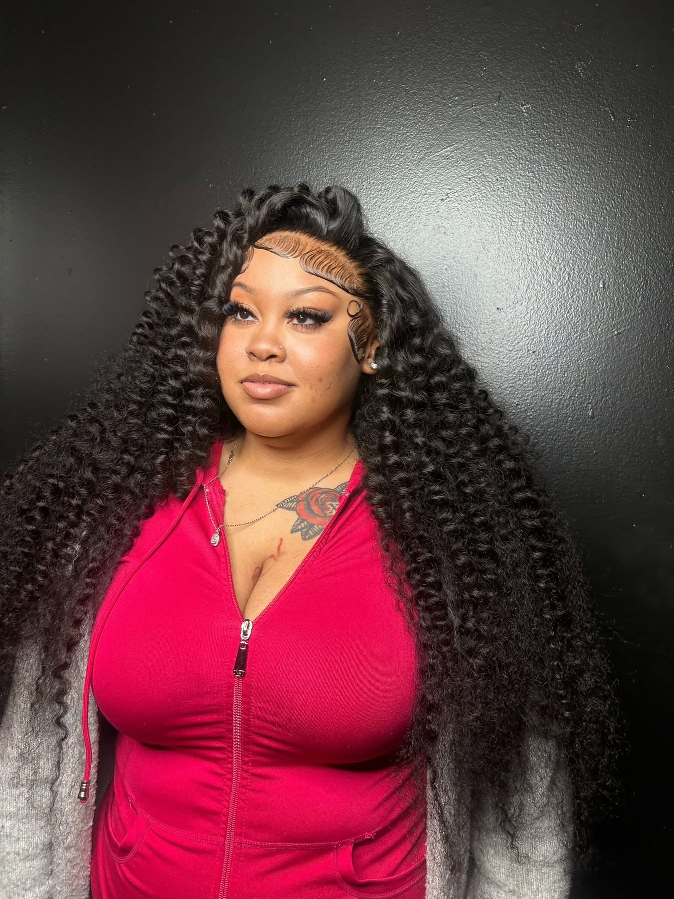 BLACK CURLY LACE FRONTAL WIGS ♡