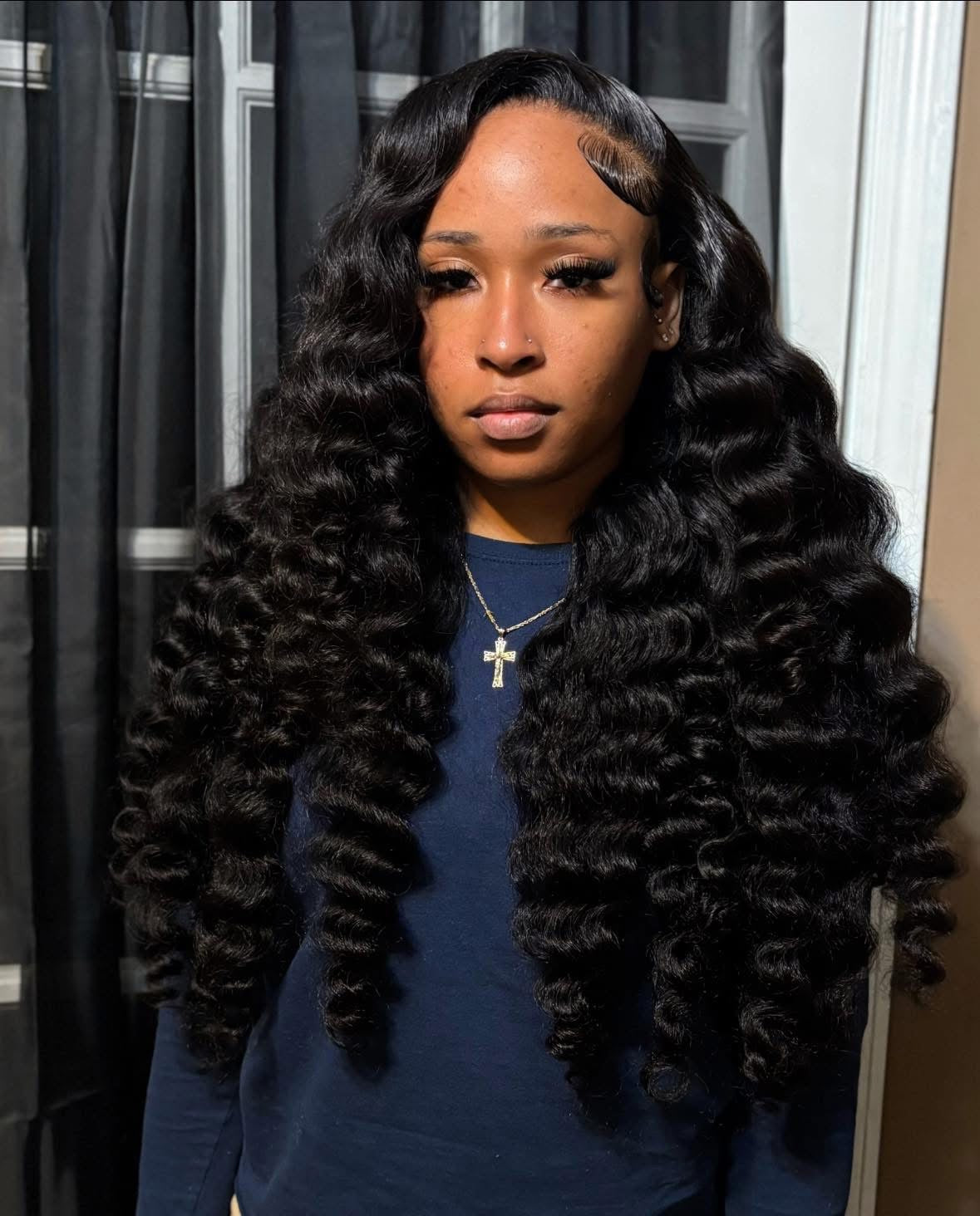 BLACK CURLY LACE FRONTAL WIGS ♡