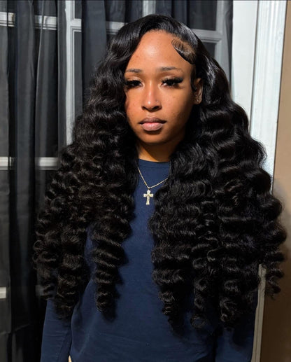 BLACK CURLY LACE FRONTAL WIGS ♡